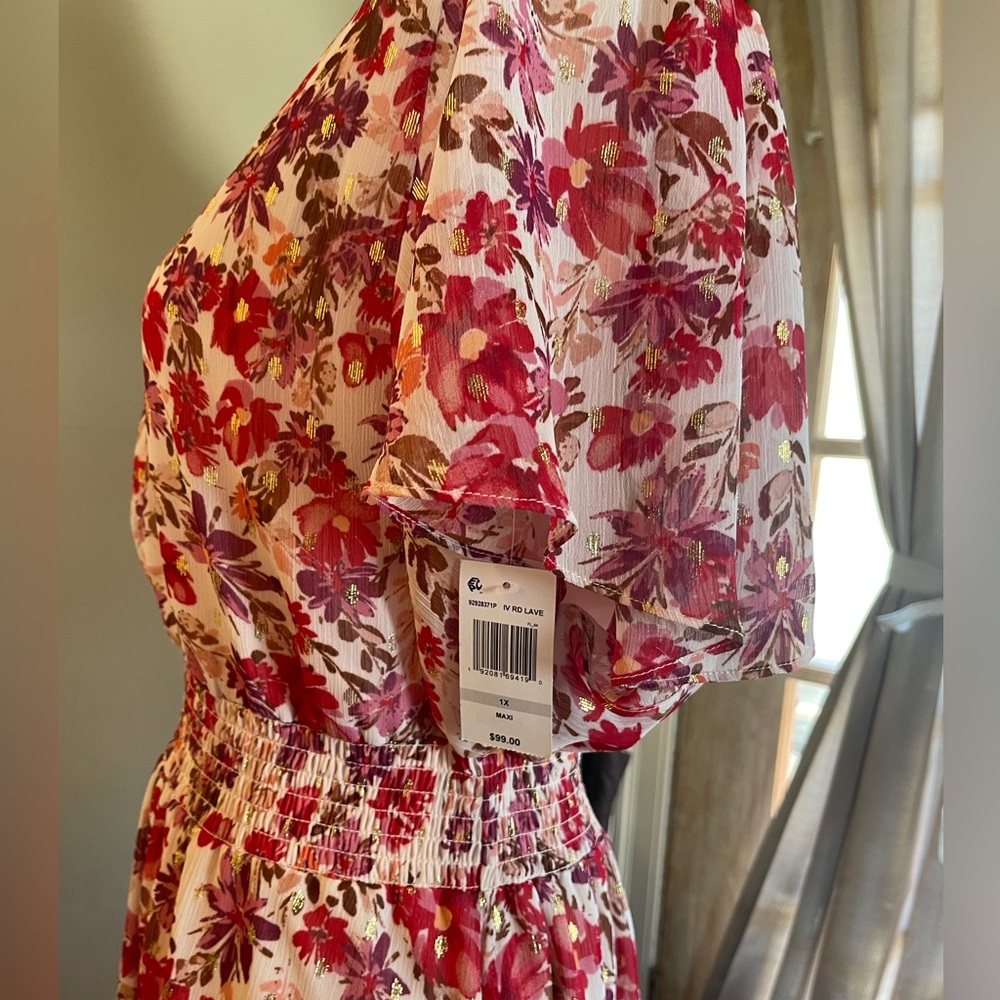 MSK Plus Size Floral-Print
Short-Sleeve Maxi Dress in 1X - Picture 9 of 11